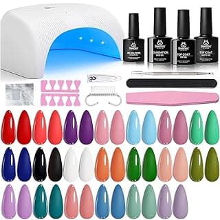 Beetles Gel Nail Polish Kit with UV Light - 31Pcs Nail Polish Set Popular Color Gel with Base and Matte&Glossy Top Coat Soak Off All Season...