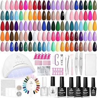 Beetles Gel Nail Polish Kit with U V Light, 68 Pcs Gel Nail Kit 35 Colors Emotional Spectrum with Base Matte&Glossy Top Coat Soak Off Nails...